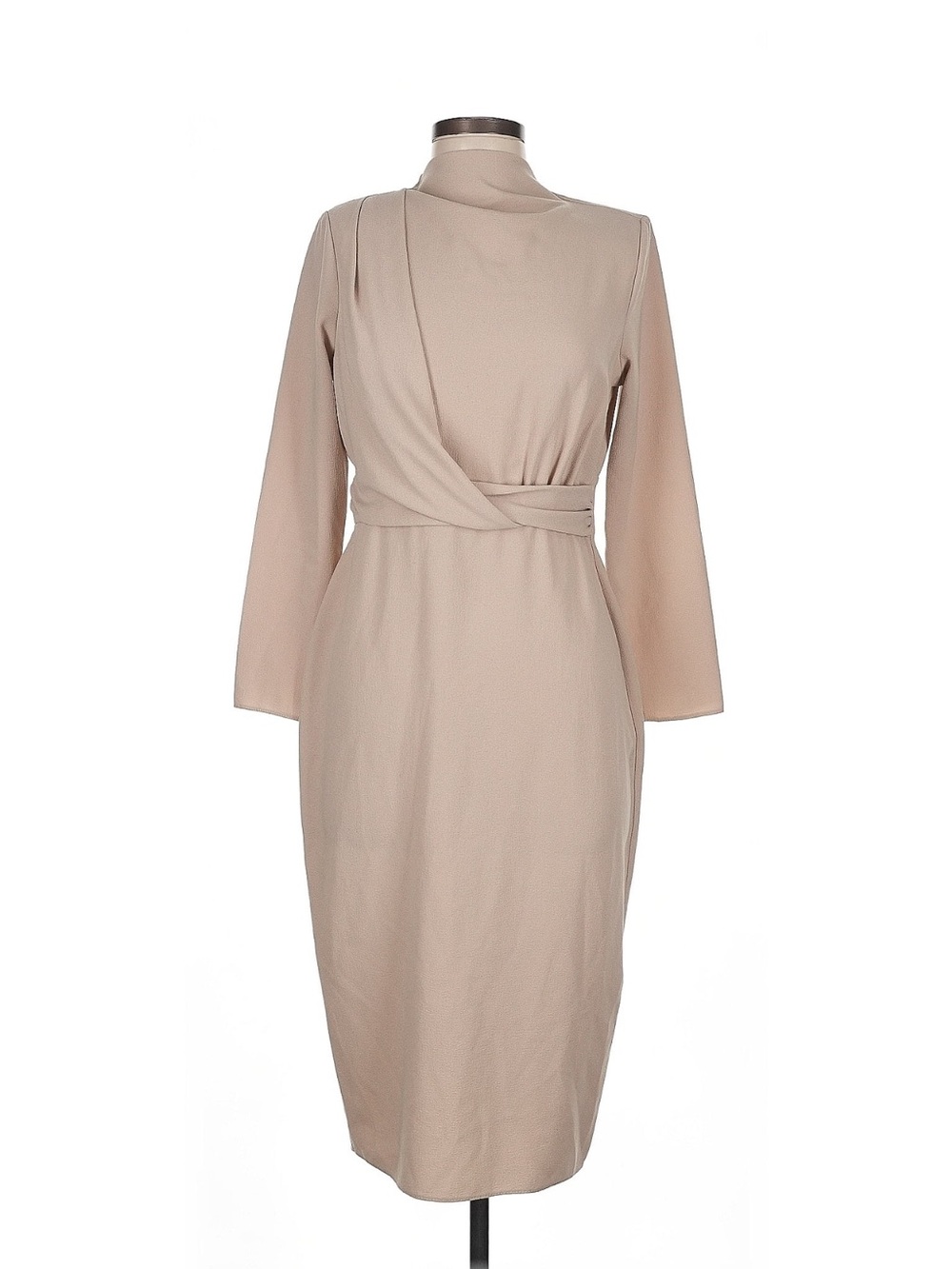 ASOS Elegant Beige calf length Sleeve Dress